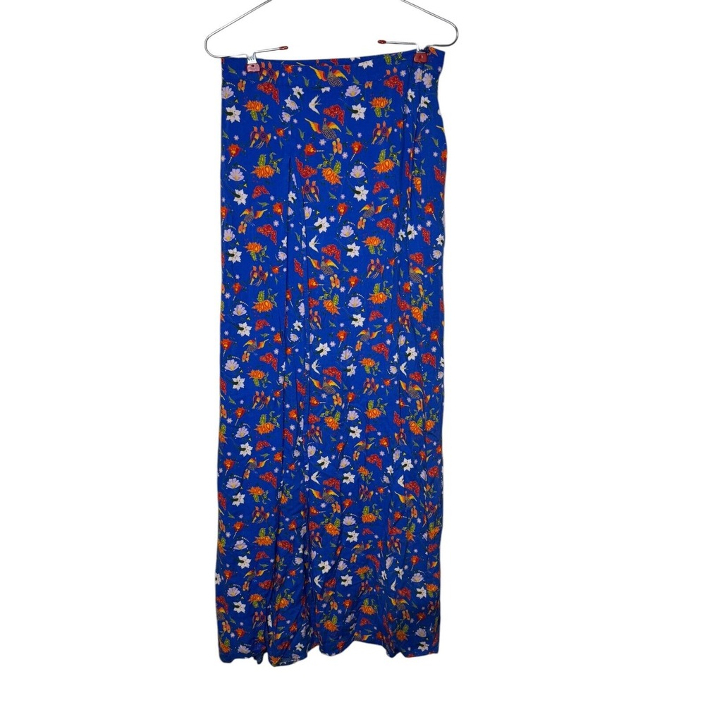 Paolita Womens Skirt Maxi Iris Side Zip Colorful Ditsy Floral Print A-Line Large